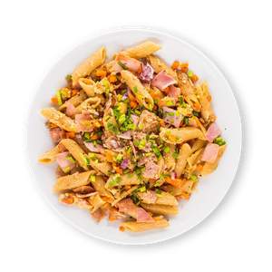 German Pasta and Ham Stir-Fry