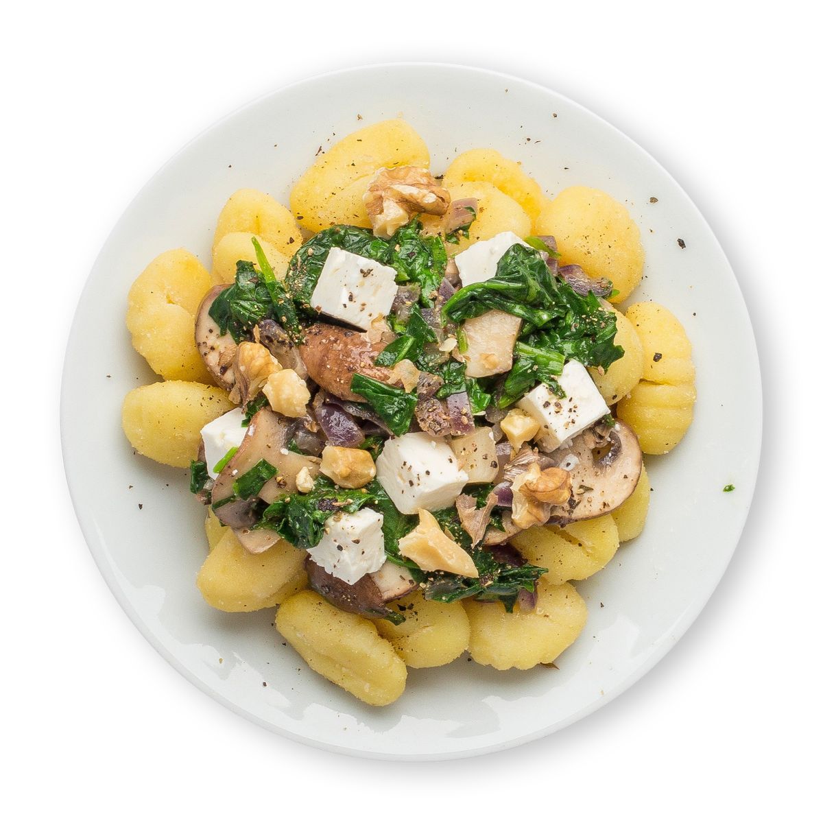 Gnocchi with Spinach and Feta Sauce by feastr