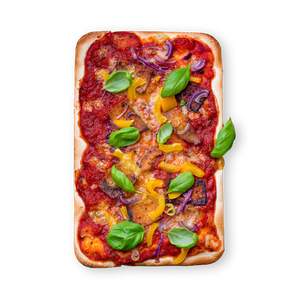 Knusprige Veggie Pizza mit Räuchertofu