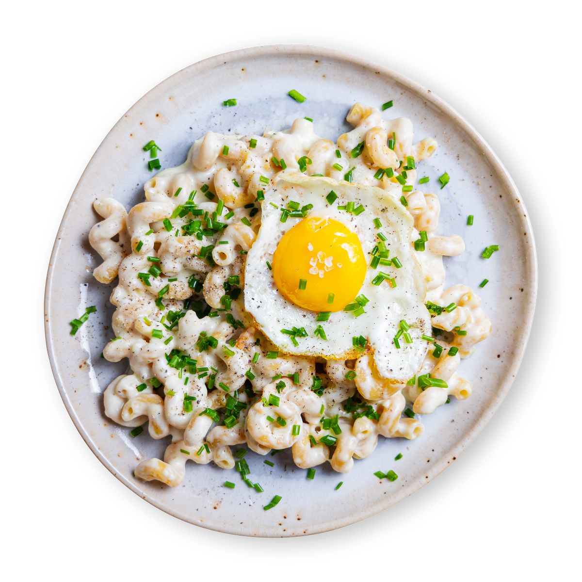Mac and Cheese with fried eggs  by feastr