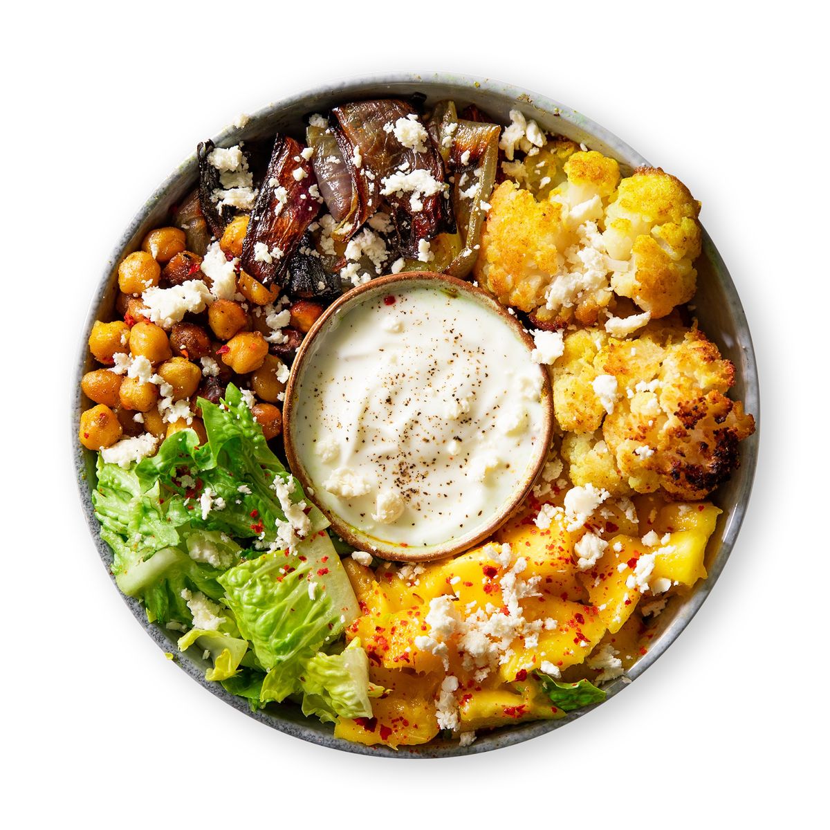 Mango Curry Chickpea Salad with Feta by feastr