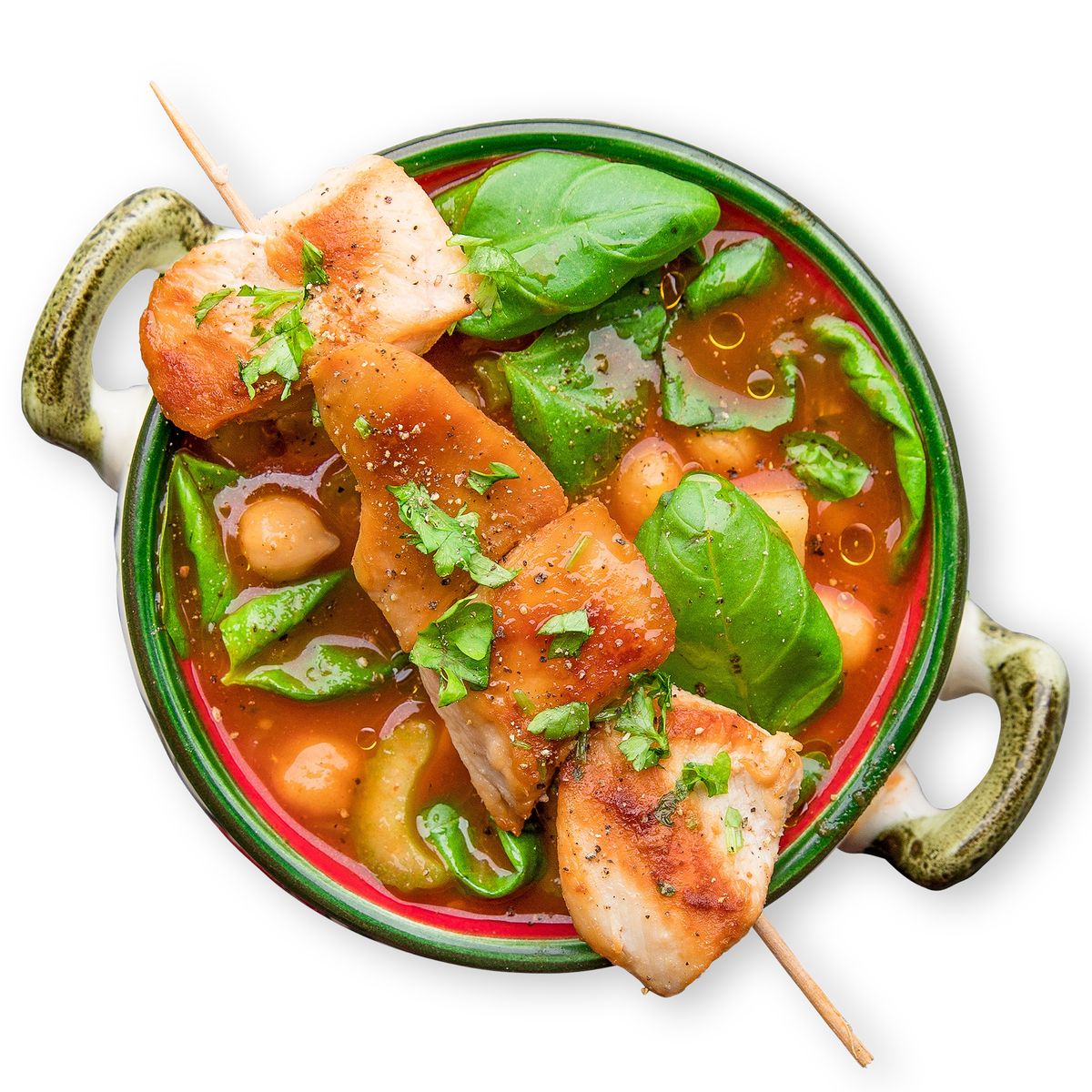 Mama's Italian Minestrone with Chicken Skewers by feastr