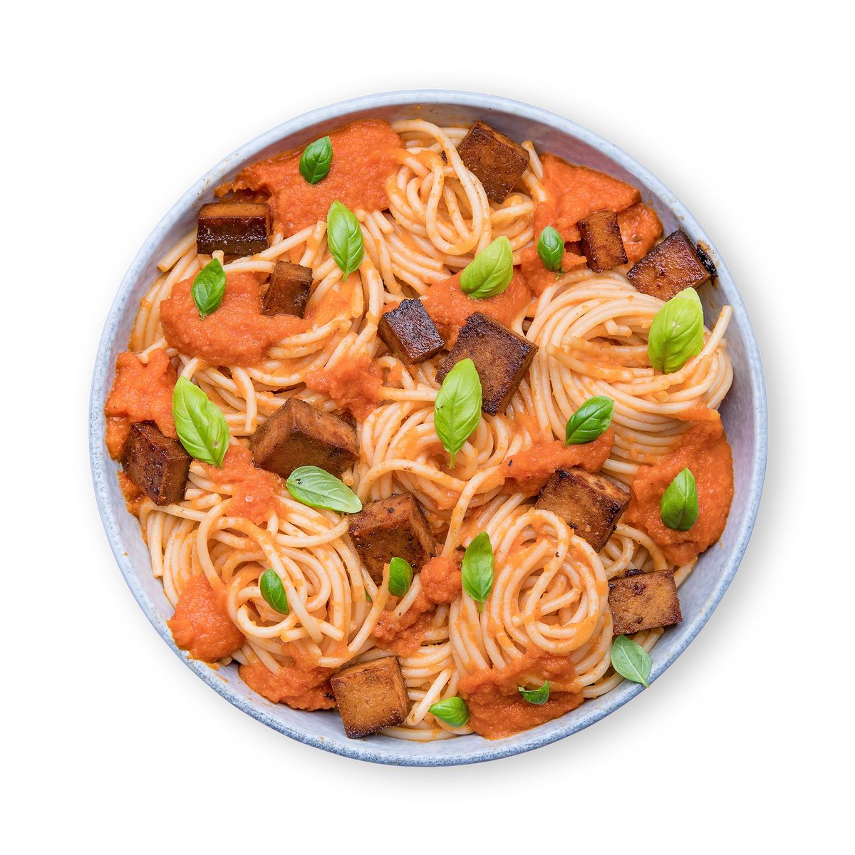 Pasta All'Arrabbiata with Crispy Tofu by feastr