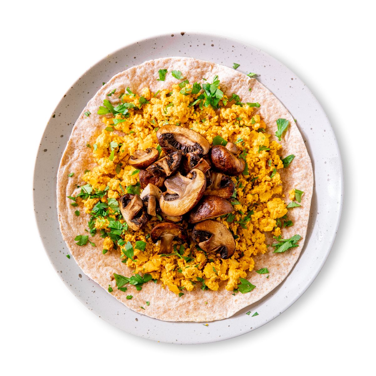 Vegan Scrambled Eggs Tortillas with mushrooms by feastr