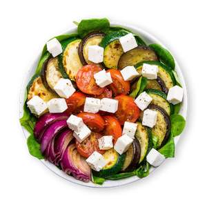 Salat mit gebratenem Gemüse und Feta
