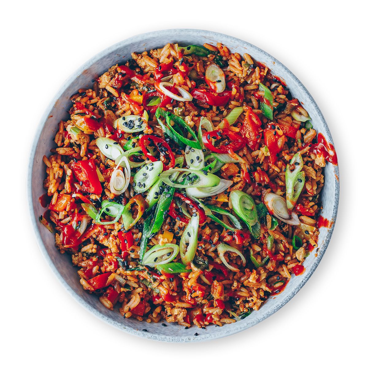 Gebratener Hühnchen Eierreis von feastr