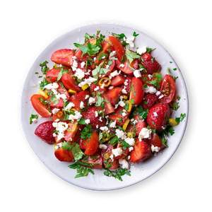 Scharfer Erdbeer Tomaten Salat