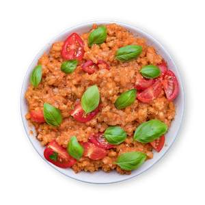 Basilikum Tomaten Risotto