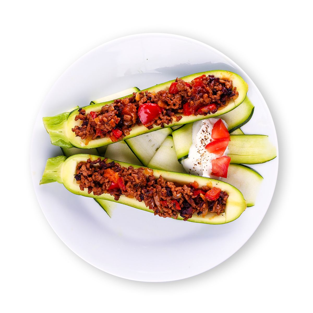Bolognese Zucchini Boats by feastr