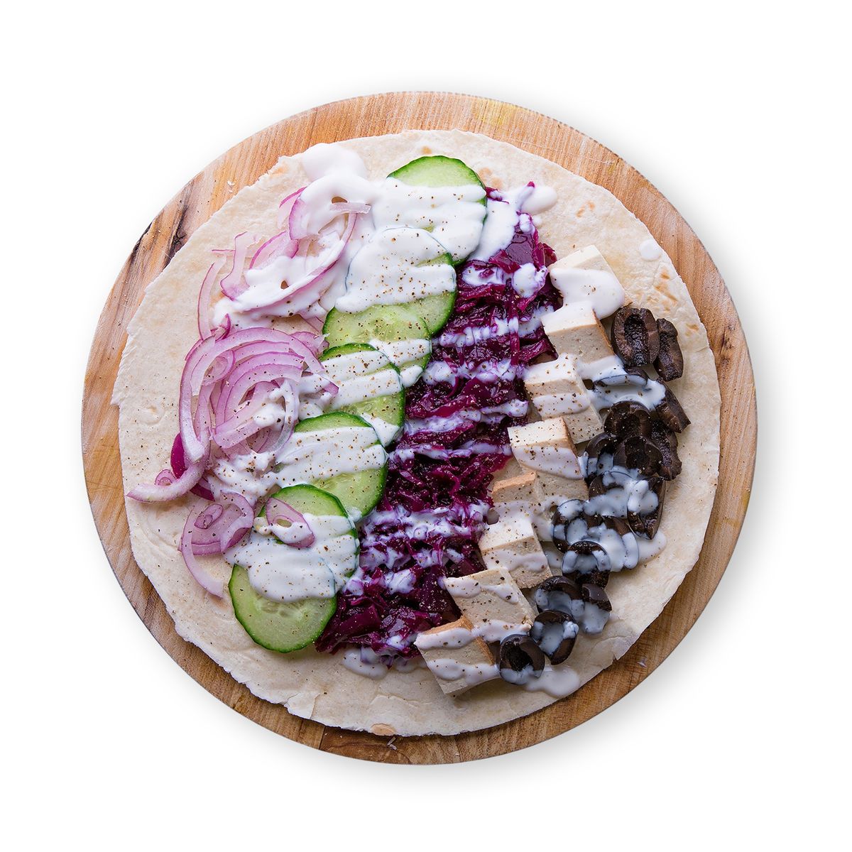 Red Cabbage Tofu Wrap  by feastr