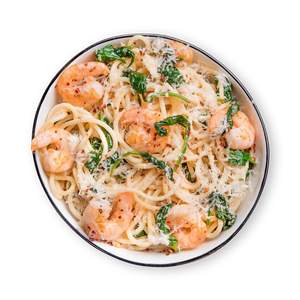 Garlic Shrimp Pasta with Spinach