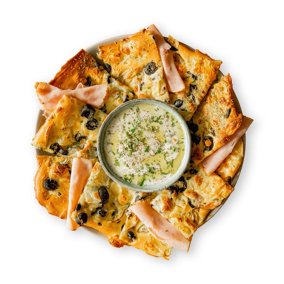 Focaccia with Mozzarella and Ham by feastr